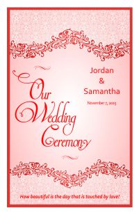 Wedding Program Cover Template 4F - Version 1